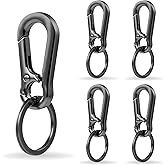 5 Pack Car Keychain, Metal Carabiner Clip Keyring Car Key Chain Holder Organizer for Men and Women