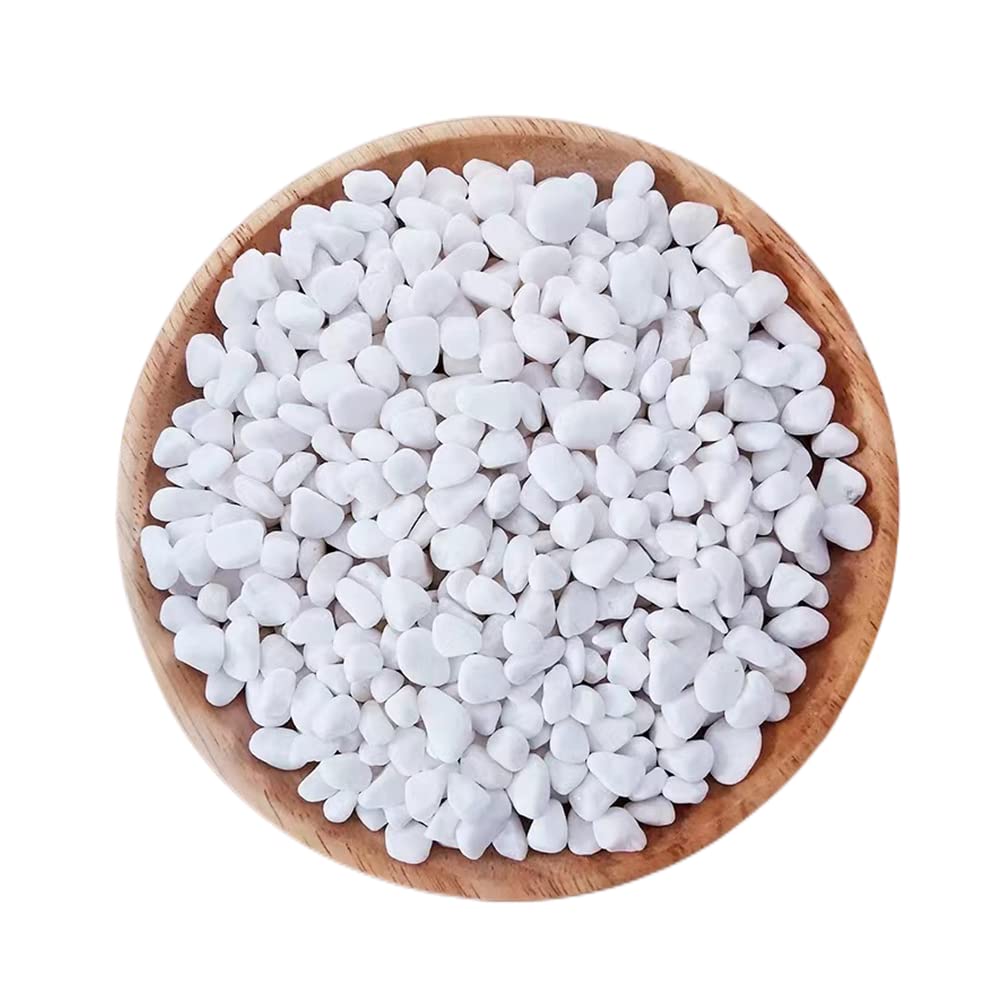 Natural White Pebbles 2.2 lbs Decorative Stones 6-9mm Small White Gravel Mini White Rocks White Stone Decorative Pebbles for Vase Filler, Plant Pots, Landscaping, Aquariums, Garden