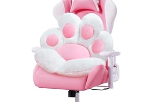 DOBUONO Cat Paw Cushion Cute Chair Cushions Kawaii Cat Paw Shape 28"x 24"Gaming Chair Cushion Kitty Plush Lazy Sofa Pillow for Girl Gamer Chair,Kawaii Accessories Stuff Room Decor (White)