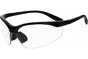 PHILLIPS SAFETY Safety Reading Glasses in Black Frame With Clear Lens - Full Lens Magnifying Safety Glasses - Comfortable Fit - Anti-Fog