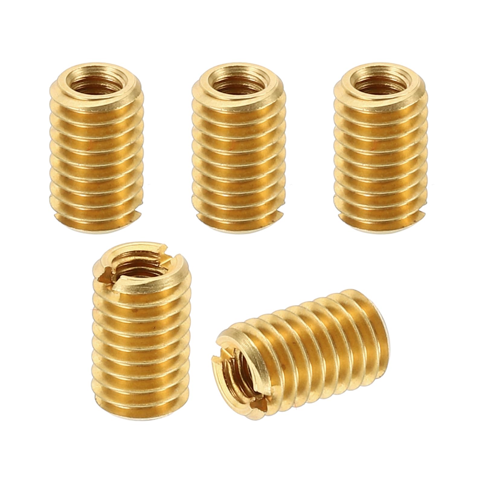 PATIKIL Brass Threaded Repair Insert Nut, 5 Pcs M5x0.8 Male to M3x0.5 Female Thread Sleeve Inserts Reducing Nut Adapter Reducer Screw Sleeves 8mm