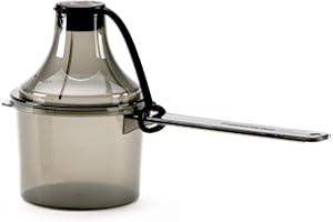 The Scoopie, 80 cc | 4.73 tbsp | 80 mL Plastic Short Handle Scoop with Attached Funnel, Measuring Spoons for Powders, Coffee, Pet Food, Protein, Spices and Other Dry Goods (1 Pack, BLACK)