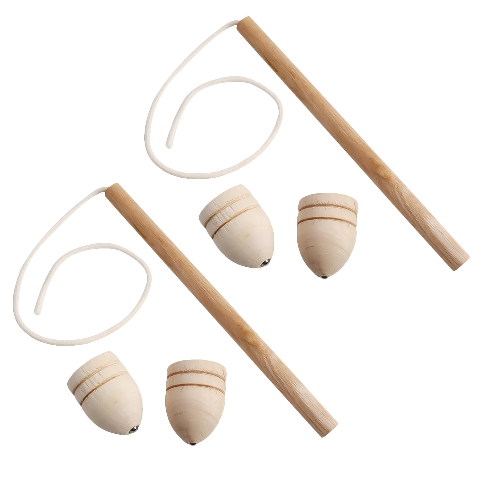 Nereds 2 Sets Hand-carved Wooden Spinnings Gyroscopes Toy Kindergarten Toys, Great Gift for Toddlers Girls Boys