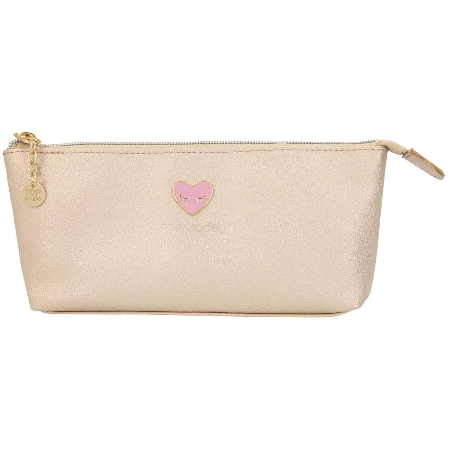 Depesche TOPModel Glamshine 10653 Pencil Case with Shiny Surface Approx. 24 x 11 x 4.5 cm Cream Gold
