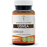 Secrets of the Tribe Usnea 60 Capsules, 1000 mg, Wildcrafted Usnea (Usnea spp.) Dried Lichen (60 Capsules)