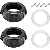 Alocs 2 Inch Spa Hot Tub Heater Split Nut Unions with Screw and Gasket/O-Rings, Compatible with Balboa Heater, Black