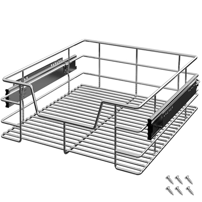 Deuba Teleskopschublade 50cm Schrankbreite Küchenschublade Korbauszug Schrankauszug Schlafzimmerschublade Werkstattschublade