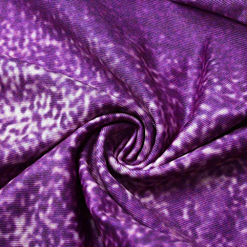 iYYVV Women Fancy Printed Yoga Fitness Leggings Running Gym Stretch Sports Pants Trousers Purple