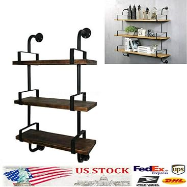 Gdrasuya - Estantería de 3 Capas de Metal Industrial rústico con