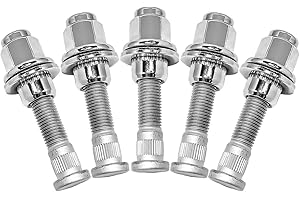 Oispyer M12x1.5 Chrome Wheel Stud Bolt Lug Nut Set Compatible with 1999-2022 Jaguar S-Type X-Type F-Type XE XF XFR XJ XJ8 XJR