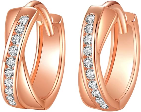 Amazon Co Jp Amazon限定ブランド ピアス レデイース ピアス リング 中折れ式 5aジルコニア シルバー925ピアス 金属アレルギー対応 ピアス シンプル 母の日 プレゼント ジュエリー ピンクゴールド 服 ファッション小物