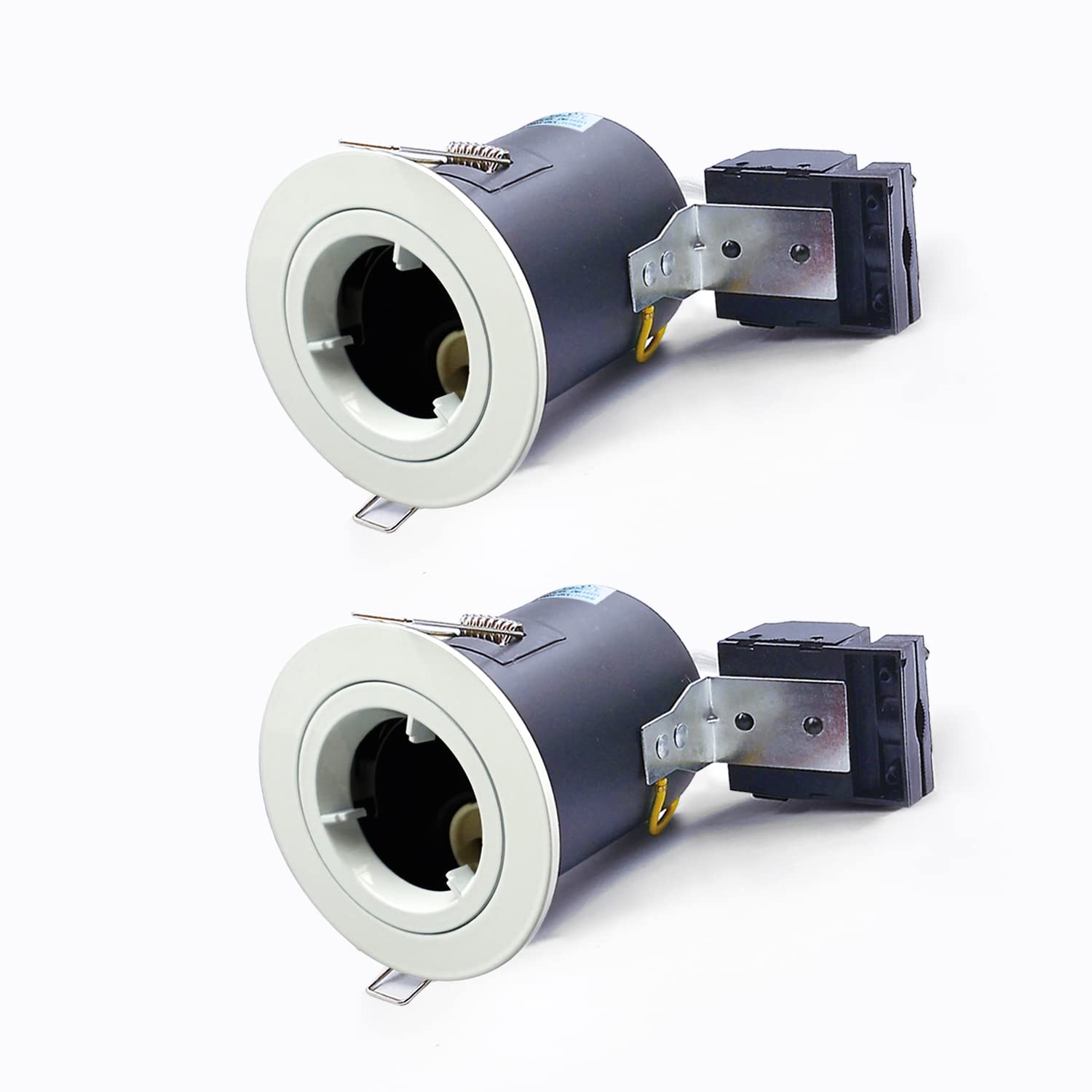 2XSweier 90 Minutes Fire Rated GU10 LED Downlight,White Recessed Ceiling Light，Complete with GU10 lampholder Junction Box IP20 Recessed Spotlight.(Not Including Bulb) — image 1