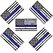 5 Pack New Reflective Tattered Thin Blue Line US Flag Decal Stickers for Cars & Trucks, 5 x 2.7 inch American USA Flag Decal Sticker Honoring Police Law Enforcement Vinyl Window Bumper Tape
