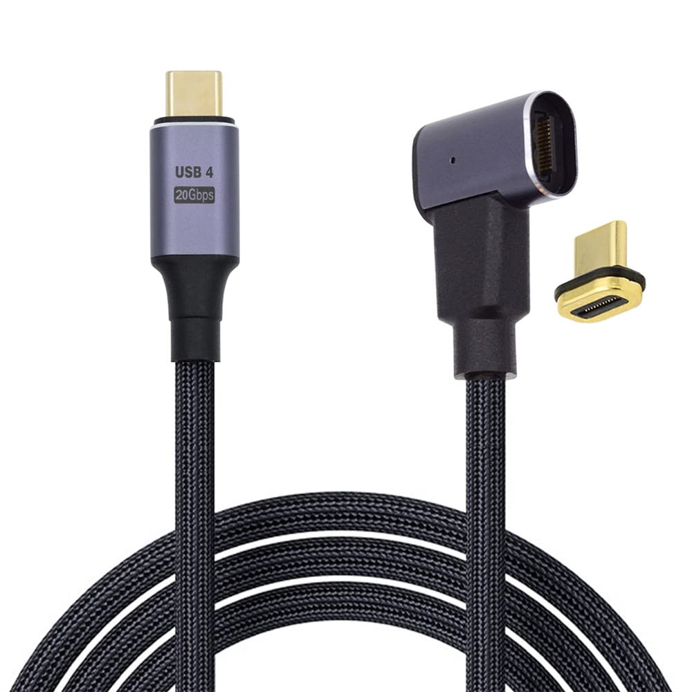 NFHK Magnetic Connector USB4 Cable 20Gbps Left Right Angled 90 Degree with 100W Charging and 8K@60Hz 5K@60Hz USB4.0