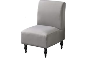 Jusmate Armless Accent Chair Cover Slipcover, Stretch Chair Slipper Super Fit Armless Chair Furniture Protector Cover Slipcover for Living Room Hotel (Grey)