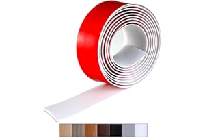 Bnell Floor Transition Strip Floor Cover Strips Self Adhesive Flooring Transitions Laminate Floor Strip Vinyl Floor Flat Divider Strip for for Joining Floor Gaps（3.28FT, 1.57in, White）