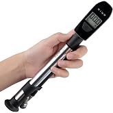 GIYO Digital Shock Pump 600 PSI &ndash; Turbo-Assist for Easy Inflation, Micro Air-Bleeder, Robust Aluminum Barrel, Comfort Grip &amp; Braided Hose, Ideal for Fork &amp; Rear Suspension GS-52L