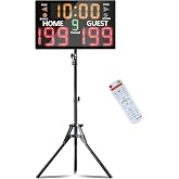 YZ Bigger LED Digital Scoreboard, Portable Basketball Scoreboard with Timer Clock, Electronic Scoreboard with Remote, Tabletop Scoreboard Clock, Score Keeper for Outdoor Game