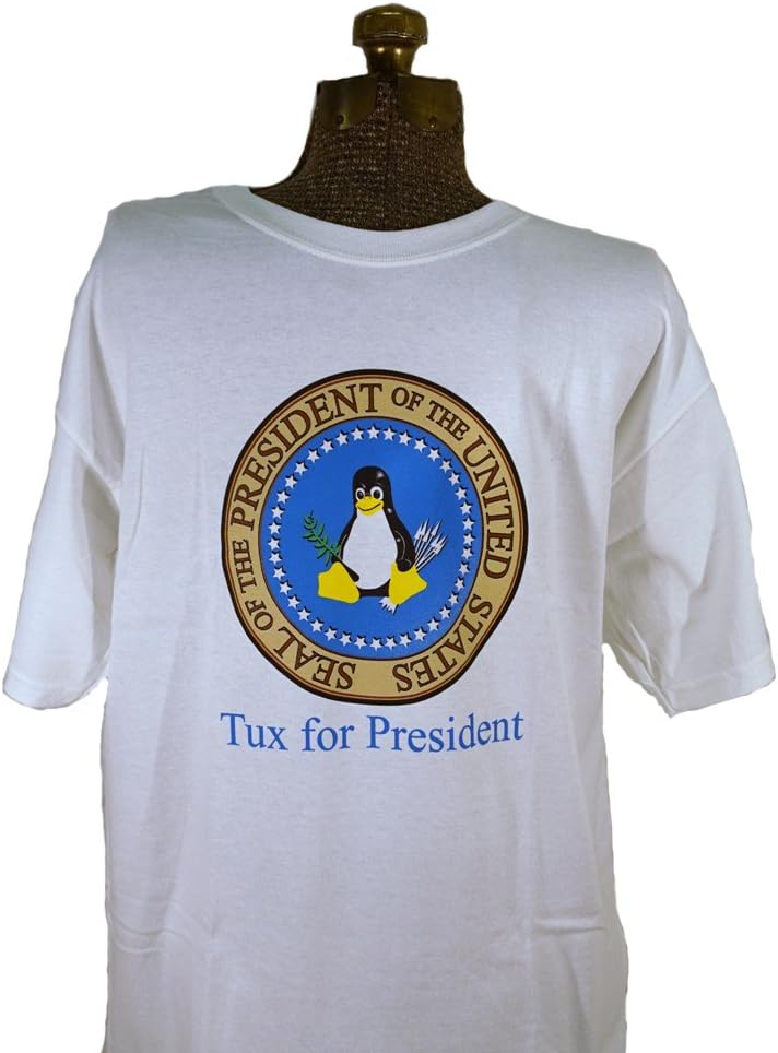 Tux for President Linux Penguin T-Shirt X-Large XL (Non-Partisan Political Tshirt - who says Geeks Can't Look Good)