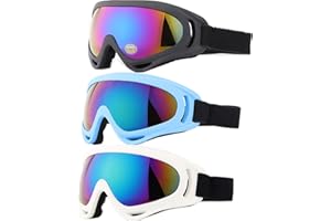 Yidomto Ski Goggles, 3 Pack Snow Goggles for Men, Women, Kids & Youth, UV400 Protection for Skiing & Snowboarding