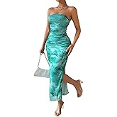 ASKHOPE Women's Summer Strapless Dresses 2025 Maxi Bodycon Tube Top Dress Floral Beach Vacation Clothes for Women