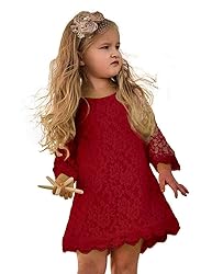 Flower Girl Dress, Lace Dress 3/4 Sleeve Dress