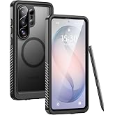 Lanhiem Magnetic for Samsung Galaxy S26 Ultra Case, IP68 Waterproof Dustproof, Built-in Screen Protector, Rugged Full Body Shockproof Cover for Galaxy S26 Ultra 5G 6.9 Inch, Black/Clear