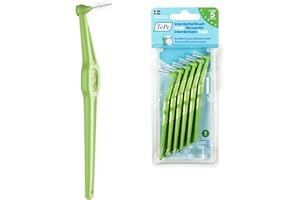 TEPE Interdental Brush Angle, Soft Dental Brush for Teeth Cleaning, Pack of 6 (Green, 0.80 mm)