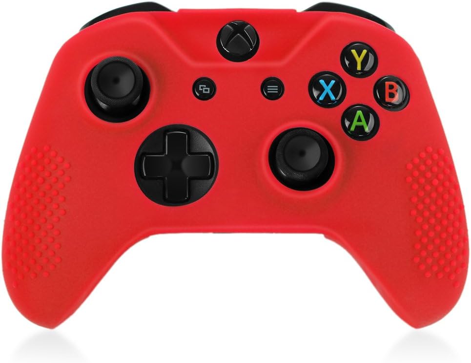 TNP XBox One S/XBox Controller Case (Red) Soft Silicone Gel Rubber