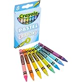 Crayola Pastel Crayons (8ct), Specialty Crayons for Kids, Art Supplies, Pair with Coloring Books, Gift for Kids, Ages 3, 4, 5