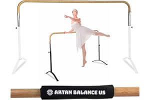 Artan Balance Ballet Barre Portable for Home or Studio, Height Adjustable Bar for Stretch, Pilates, Dance or Active Workouts, Single or Double Bar, Kids and Adults