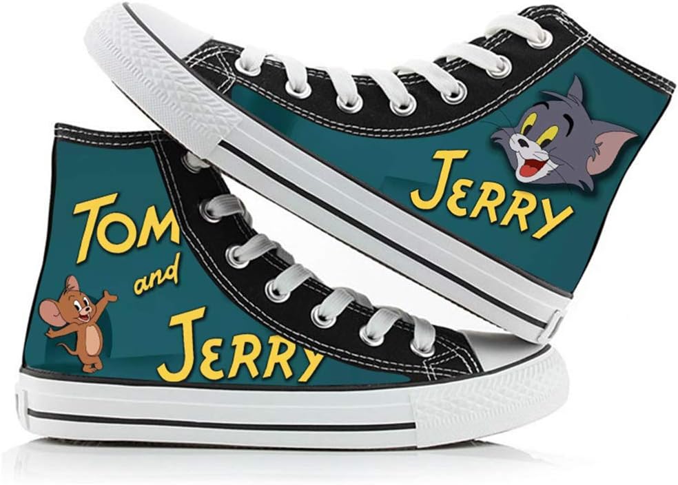 Anime Cat and Mouse Cartoon Cosplay Shoes Costume High Top Graffiti Canvas Shoes Sneakers