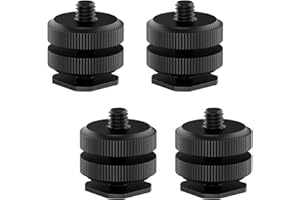 ESZKOZTA Camera Hot Shoe Mount (4 Pack) to 1/4"-20 Tripod Screw Adapter Flash Shoe Mount for DSLR Camera Rig