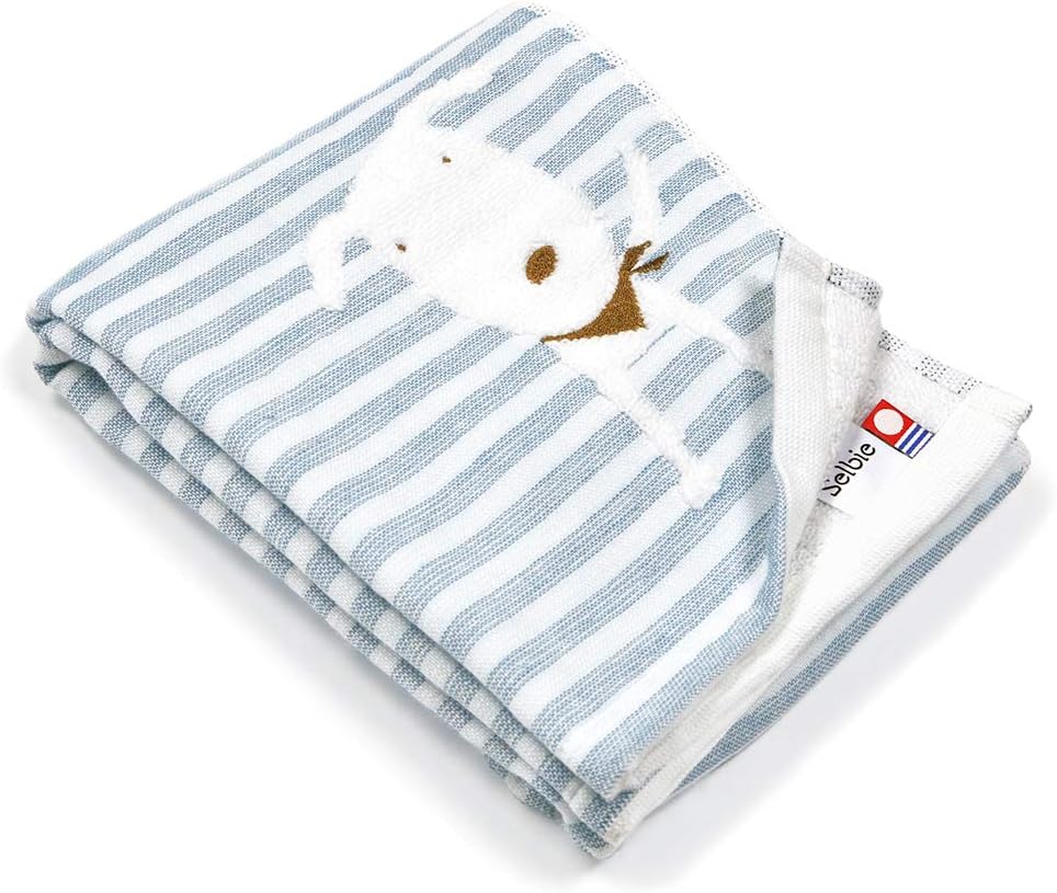 Imabari Towel Iori Pon-Chan Gauze Stripes Face Towel Japan - Blue