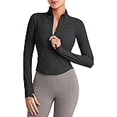 G4Free Workout Jackets for Woman BareFeel Cropped Zip Up Athletic Running Jacket Slim Fit Yoga Tops with Thumb Holes