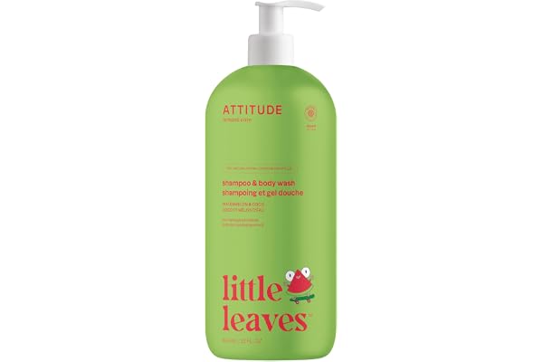 ATTITUDE Shampoo and Body Wash for Kids, Made in Canada, EWG Verified, Dermatologically Tested, Plant- and Mineral-Based Ingr