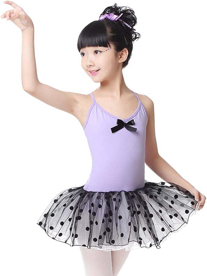 XFentech Girls Kids Spaghetti Strap Criss Cross Bowknot Ballet Dress