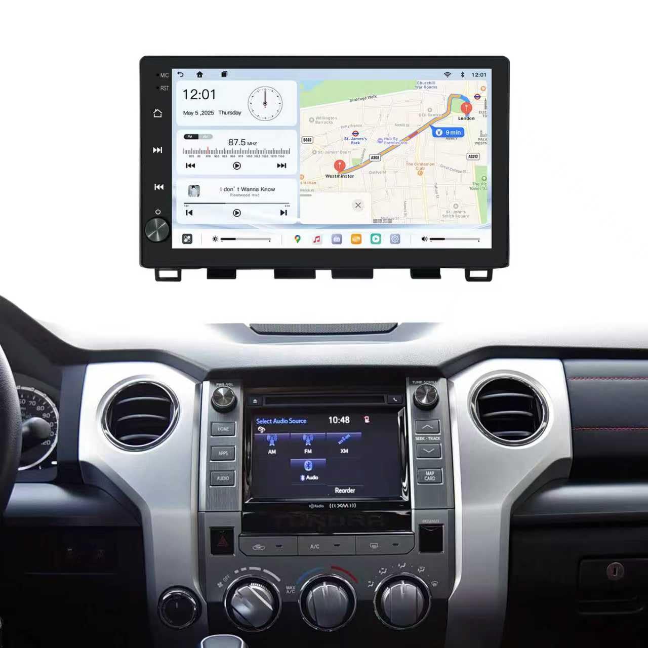 Photo 1 of 10.2’’ Android System Car Stereo Multimedia Radio Receiver for Toyota Tundra 2014-2019, with Wireless CarPlay & Android Auto,1280×720 Resolution,QLED Touchscreen,4G+64G