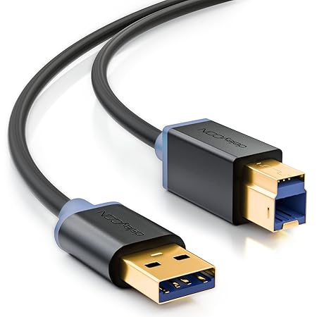 deleyCON 0,5m USB 3.0 Super Speed Kabel USB A-Stecker zu USB B-Stecker Datenkabel bis zu 5Gbit/s für z.B. Drucker Scanner Mul