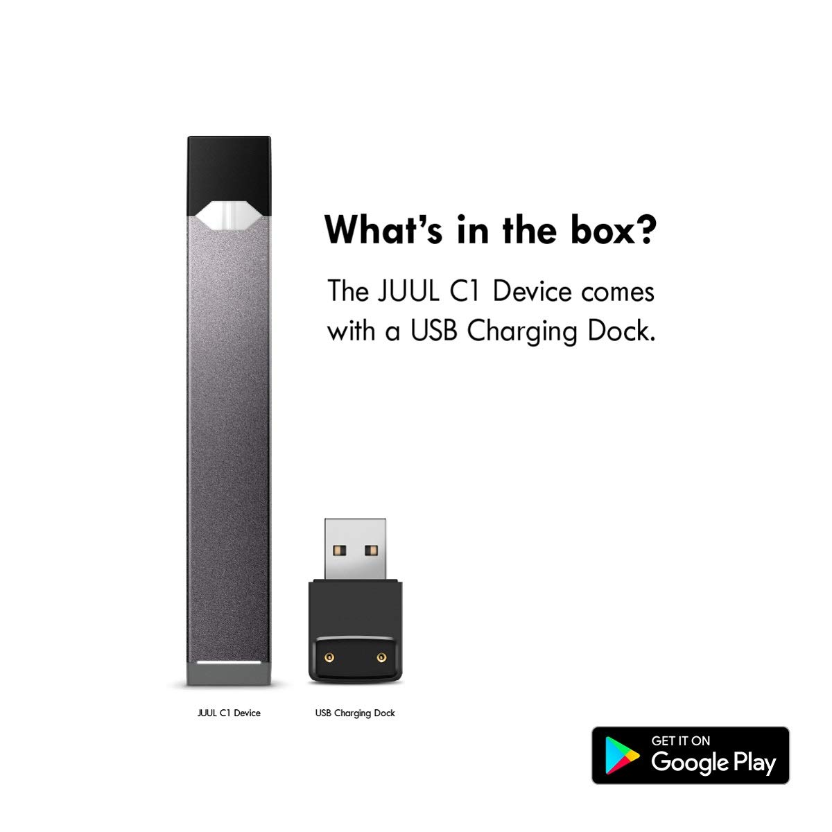 JUUL C1 Device Kit, Slate Grey, ECigarette (JUULpods not included/No