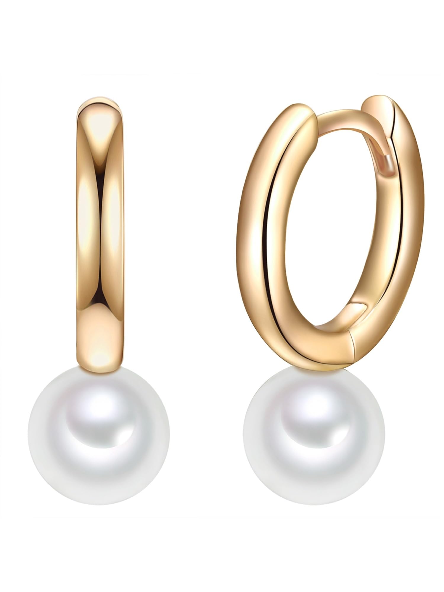 Valero Pearls Female 925/- Sterling Silver Fresh Water Cultured Pearl(s) approx. 6,5-7,0 mm Hoop earring