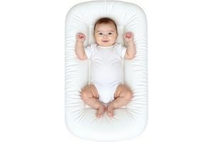 EASYFORALL Baby Lounger for Infants Babies 0-24 Months, Bionic Organic Lounger, Soft Cotton Breathable Infant Floor Seats & Loungers for Newborn Baby Shower Gifts (White)