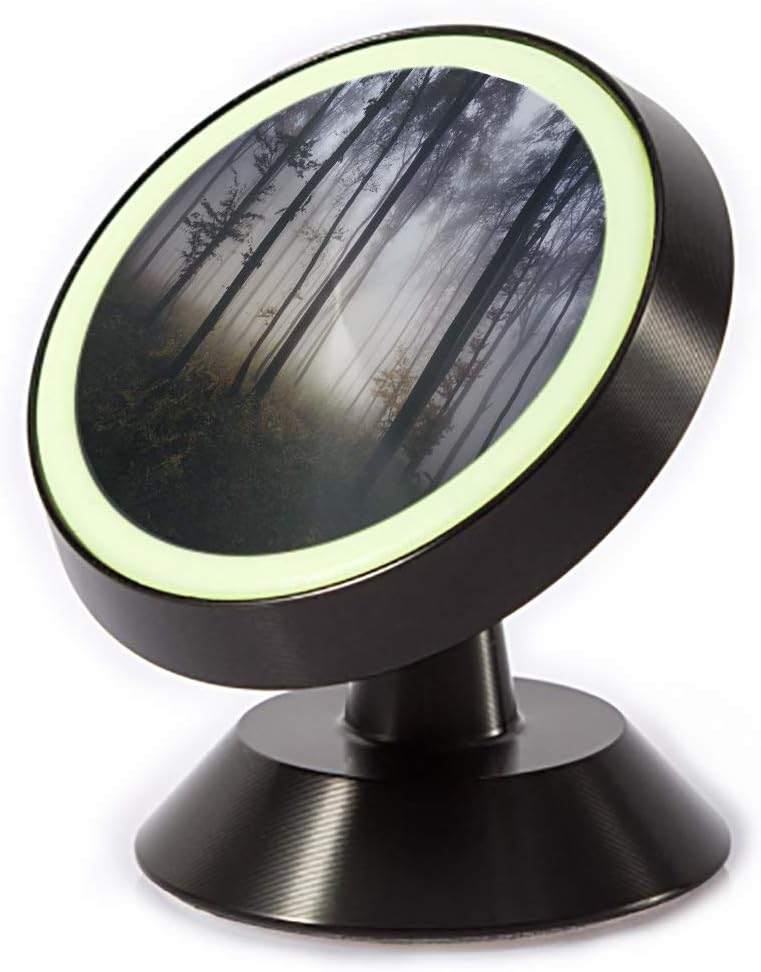 Tinmun Magnetic Phone Car Mount, Misty Forest Dark Dusk Landscape Universal Car Phone Holder for Dashboard