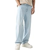 Dcincell Men's Baggy Jeans Loose Fit Y2k Skater Denim Pants Casual Vintage Fashion Straight Leg Hip Hop Trousers