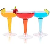 Prestee 24 Clear Plastic Coupe Glasses 4oz - Disposable Plastic Cocktail Cups, Martini Glasses, Margarita Glass, Champagne Glass for Parties, Cinco de Mayo, Taco Party, Weddings Decorations