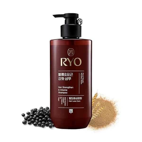 RYO STRENGTHEN & VOLUME SHAMPOO WITH KOREAN GINSENG & CAFFEINE – VOLUMIZING AND REVITALIZING FOR FINE HAIR, ANTI LOSS CARE, STRENGTHENING HAIR ROOTS, 16 FL OZ.