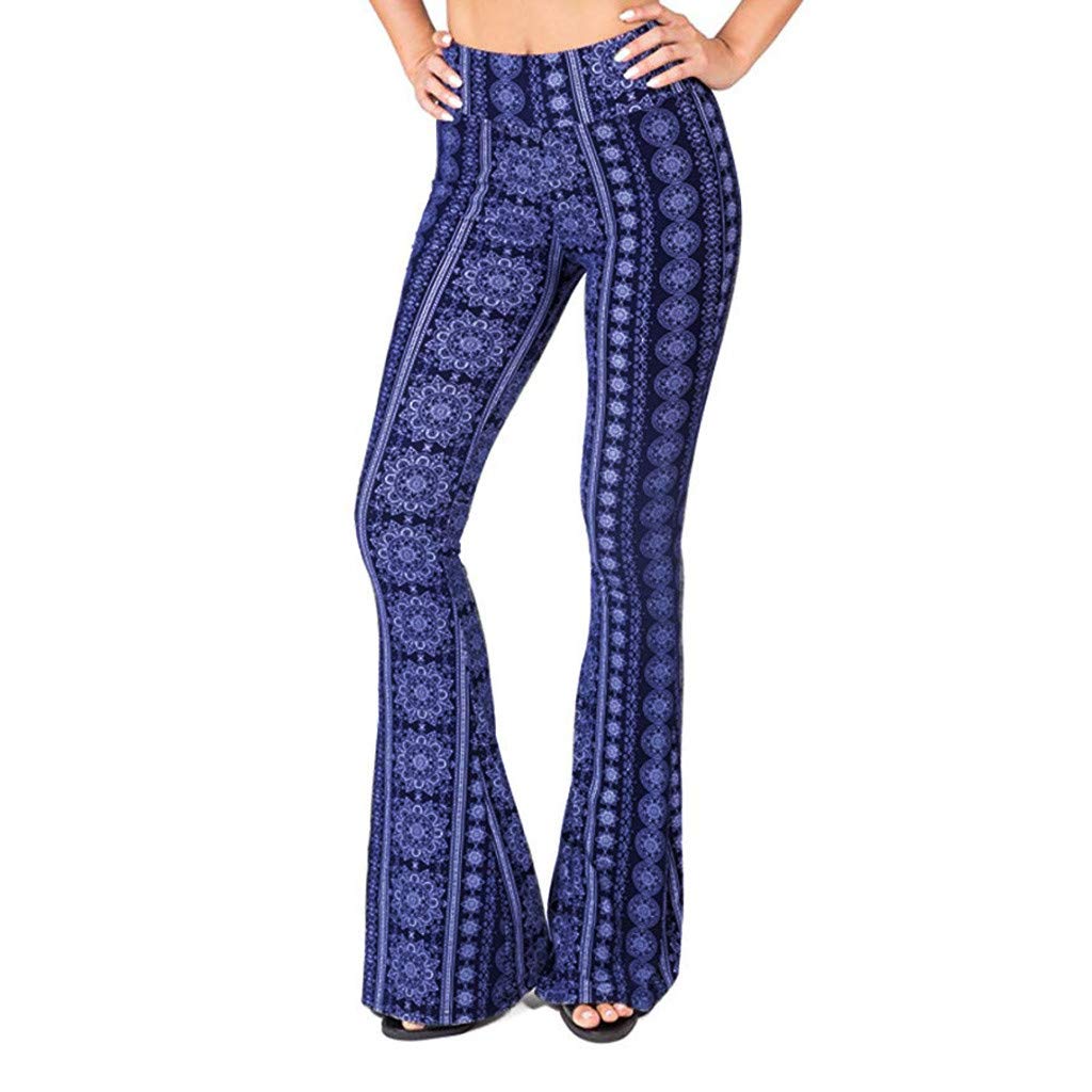 patterned bell bottom yoga pants