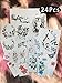 DaLin Sexy Floral Temporary Tattoos Black Flowers Fake Tattoos for Women Men 24Pcs Collection - Individual Styles Available