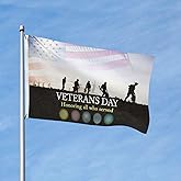 Happy Veterans Day Flag Honoring All Who Served Thank You Veteran Double Sided Flag 3x5 Ft Banner Outdoor Indoor Home Garden Decoration