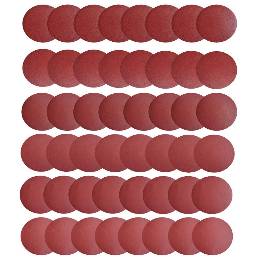 Saipor 48pcs 6-Inch NO-Hole PSA Aluminum Oxide Sanding Disc Self Adhsive Back Sandpaper (8 Each of 80/100/120/180/240/400)